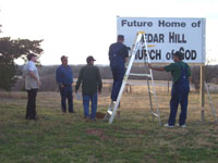 Putting up new sign